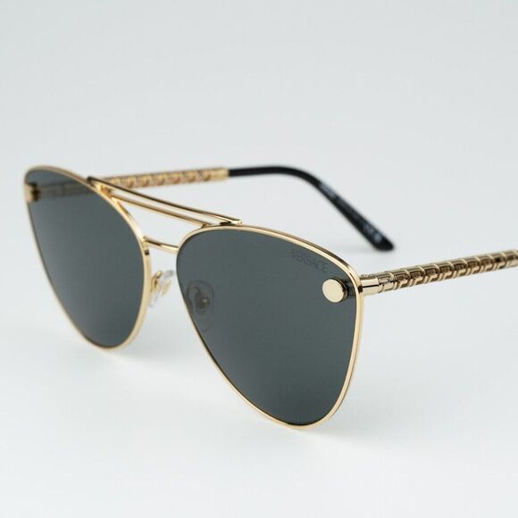 NEW Versace VE2267 100287 Gold Dark Gradient Pilot Unisex Sunglasses - Picture 7 of 12